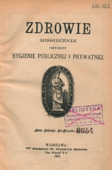 Zdrowie: miesięcznik poświęcony hygienie publicznej i prywatnej 1897, T. XIII