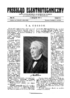 Przegląd Elektrotechniczny : organ Stowarzyszenia Elektrotechnik&oacute;w Polskich R. XI z. 21 (1929)