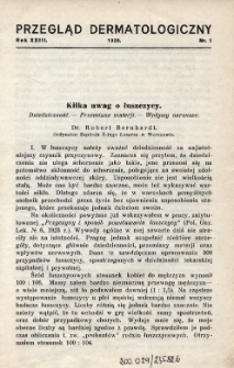 Przegląd Dermatologiczny: organ Polskiego T-wa Dermatologicznego 1928, T. XXIII, nr 1