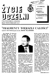 Życie Uczelni : biuletyn informacyjny Politechniki Ł&oacute;dzkiej nr 27 (1993) [PDF]