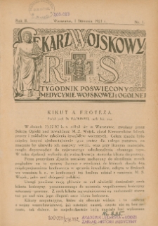 Lekarz wojskowy: tygodnik poświęcony medycynie wojskowej i ogólnej 1921, R. II, nr 1