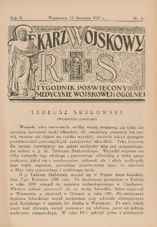Lekarz wojskowy: tygodnik poświęcony medycynie wojskowej i ogólnej 1921, R. II, nr 3
