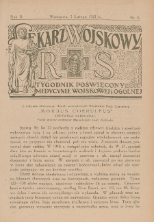 Lekarz wojskowy: tygodnik poświęcony medycynie wojskowej i ogólnej 1921, R. II, nr 6