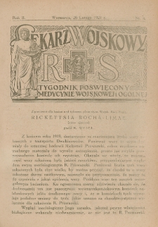 Lekarz wojskowy: tygodnik poświęcony medycynie wojskowej i ogólnej 1921, R. II, nr 9