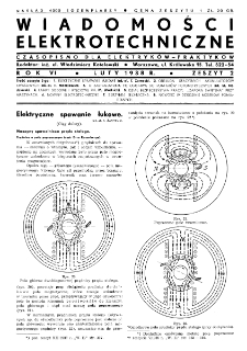 Wiadomości Elektrotechniczne : miesięcznik pod naczelną redakcją prof. M. Pożaryskiego. R. VI nr 2 (1938)