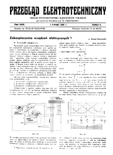 Przegląd Elektrotechniczny : organ Stowarzyszenia Elektrotechnik&oacute;w Polskich R. XVIII z. 3 (1936)