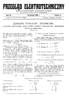 Przegląd Elektrotechniczny : organ Stowarzyszenia Elektrotechnik&oacute;w Polskich R. XV z. 16 (1933)