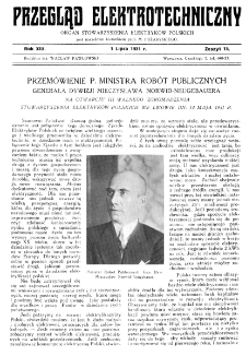 Przegląd Elektrotechniczny : organ Stowarzyszenia Elektrotechnik&oacute;w Polskich R. XIII z. 13 (1931)