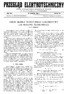 Przegląd Elektrotechniczny : organ Stowarzyszenia Elektrotechnik&oacute;w Polskich R. XIII z. 16 (1931)
