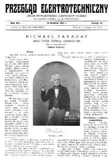 Przegląd Elektrotechniczny : organ Stowarzyszenia Elektrotechnik&oacute;w Polskich R. XIII z. 24 (1931)