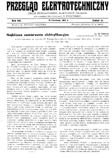 Przegląd Elektrotechniczny : organ Stowarzyszenia Elektrotechnik&oacute;w Polskich R. XIX z. 12 (1937)
