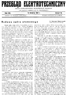 Przegląd Elektrotechniczny : organ Stowarzyszenia Elektrotechnik&oacute;w Polskich R. XIX z. 16 (1937)