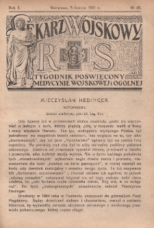 Lekarz wojskowy: tygodnik poświęcony medycynie wojskowej i ogólnej 1921, R. II, nr 45