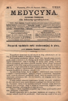 Medycyna : czasopismo tygodniowe dla lekarzy praktyków 1896, T.XXIV, nr 3
