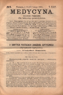 Medycyna : czasopismo tygodniowe dla lekarzy praktyków 1896, T.XXIV, nr 8