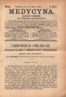 Medycyna : czasopismo tygodniowe dla lekarzy praktyków 1896, T.XXIV, nr 11