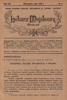 Lekarz wojskowy: miesięcznik organ oficerów korpusu sanitarnego sł. czynnej i rezerwy 1926, R. VII, nr 2
