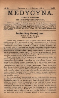 Medycyna : czasopismo tygodniowe dla lekarzy praktyków 1892, T. XX, nr 33