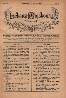 Lekarz wojskowy: miesięcznik 1924, R. V, nr 5