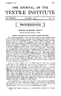 The Journal of the Textile Institute vol. 38 no. 10 1947