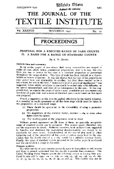 The Journal of the Textile Institute vol. 38 no. 11 1947