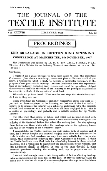 The Journal of the Textile Institute vol. 38 no. 12 1947