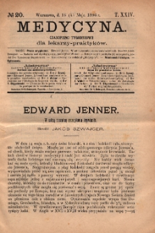 Medycyna : czasopismo tygodniowe dla lekarzy praktyków 1896, T.XXIV, nr 20