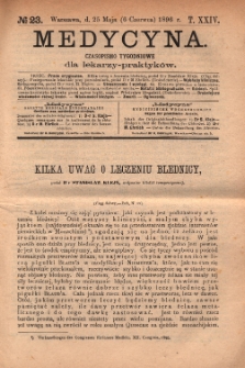Medycyna : czasopismo tygodniowe dla lekarzy praktyków 1896, T.XXIV, nr 23