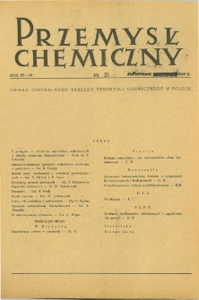 Przemysł Chemiczny : Organ Centralnego Zarządu Przemysłu Chemicznego w Polsce R. IV(27) Nr 10 (1948)