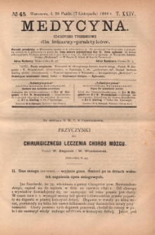 Medycyna : czasopismo tygodniowe dla lekarzy praktyków 1896, T.XXIV, nr 45