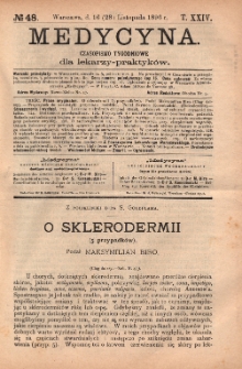 Medycyna : czasopismo tygodniowe dla lekarzy praktyków 1896, T.XXIV, nr 48