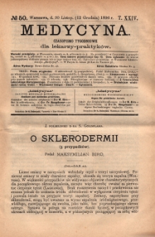 Medycyna : czasopismo tygodniowe dla lekarzy praktyków 1896, T.XXIV, nr 50