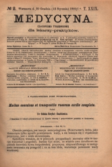 Medycyna : czasopismo tygodniowe dla lekarzy praktyk&oacute;w 1901, T. XXIX, nr 2
