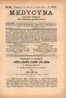 Medycyna : czasopismo tygodniowe dla lekarzy praktyk&oacute;w 1901, T. XXIX, nr 28