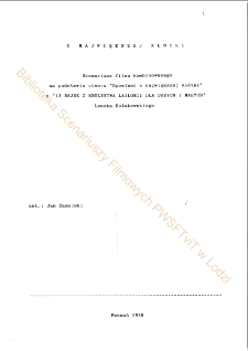 O największej kłótni (scenariusz)