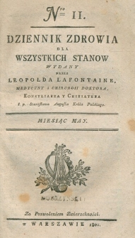 Dziennik Zdowia dla Wszystkich Stanów. Nr 11, maj, 1802