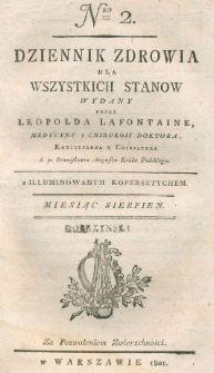 Dziennik Zdowia dla Wszystkich Stanów. Nr 2, sierpień, 1801