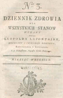 Dziennik Zdowia dla Wszystkich Stanów. Nr 3, wrzesień, 1801
