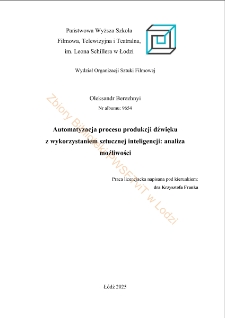Automatyzacja procesu produkcji dźwięku z wykorzystaniem sztucznej inteligencji: analiza możliwości