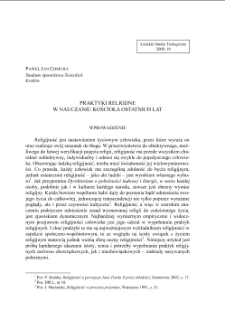 PRAKTYKI RELIGIJNE W NAUCZANIU KOŚCIOŁA OSTATNICH LAT