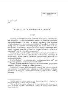 FUNKCJA CISZY W WYCHOWANIU DO MEDI&Oacute;W