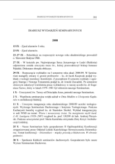 DIARIUSZ WYDARZEŃ SEMINARYJNYCH 2009