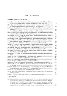 Table of contents t. 18