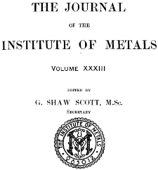 Section II - Abstracts of Papers Relating to the Non-ferrous Metals and the Industries Connected Therewith pp. 468 - 589