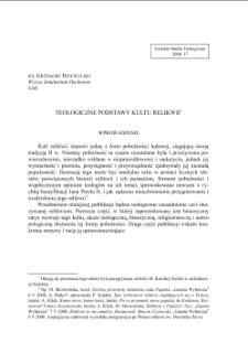 TEOLOGICZNE PODSTAWY KULTU RELIKWII