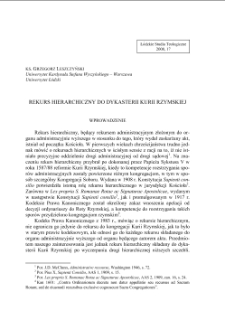 REKURS HIERARCHICZNY DO DYKASTERII KURII RZYMSKIEJ