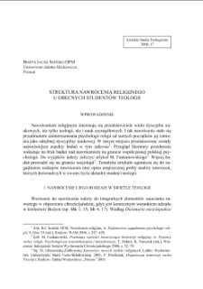STRUKTURA NAWRÓCENIA RELIGIJNEGO U OBECNYCH STUDENTÓW TEOLOGII