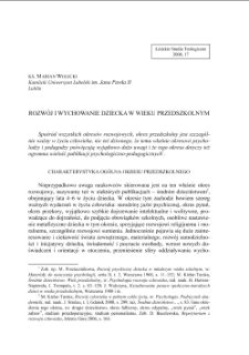 ROZWÓJ I WYCHOWANIE DZIECKA W WIEKU PRZEDSZKOLNYM