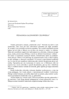 PEDAGOGIA GALENOSFERY CZŁOWIEKA