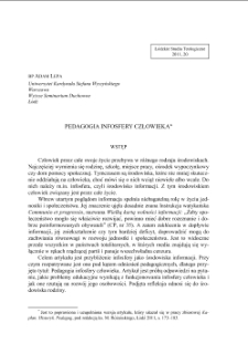 PEDAGOGIA INFOSFERY CZŁOWIEKA